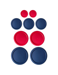 Tapa de Reemplazo Pyrex 9 Piezas Rojo Azul para Alimentos