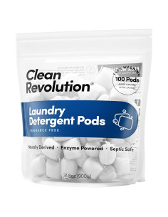 Cápsulas de Detergente para Ropa Revolución Limpia 100 Unidades Sin Fragancia