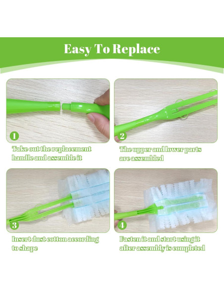 Paquete de 5 Mangos de Repuesto LYASILGC para Plumero Verde