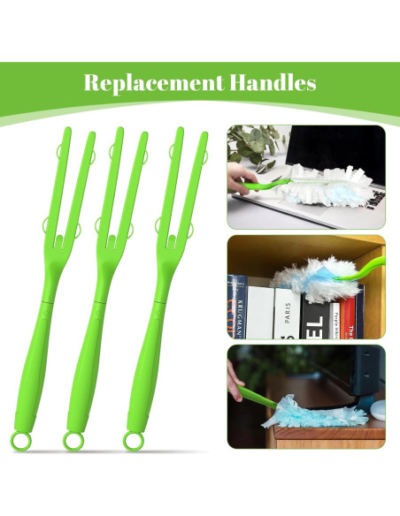 Paquete de 5 Mangos de Repuesto LYASILGC para Plumero Verde