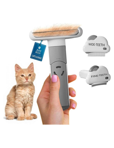 Cepillo de Aseo 3 en 1 Sinko para Gatos y Perros - Reduce Caída de Pelo