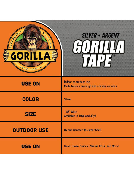 Cinta Adhesiva Gorilla 48 mm x 27.4 m Resistente a la Intemperie
