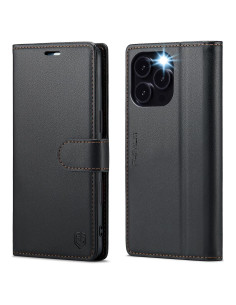 Funda Cartera Flip para iPhone 16 Pro FLIPALM - Negro, RFID