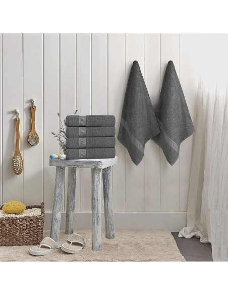 Juego de 6 Toallas de Baño SIMPLI-MAGIC 100% Algodón 61x117cm