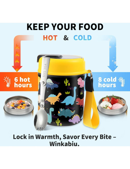 Termo de Sopa para Niños Winkabiu 480ml Amarillo Aislado