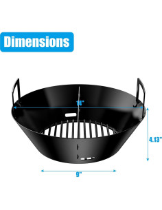 Cesta de Carbón 35.56 cm Outspark para Parrilla Big Green Egg 2