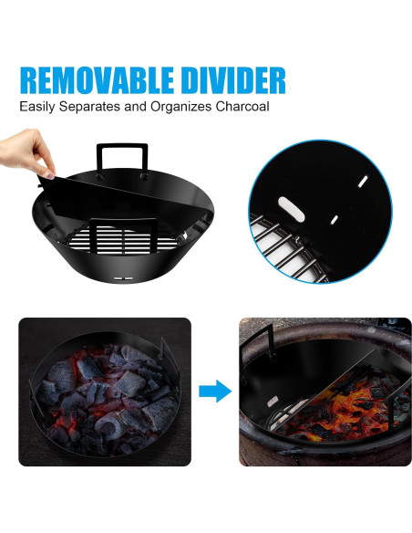 Cesta de Carbón 35.56 cm Outspark para Parrilla Big Green Egg