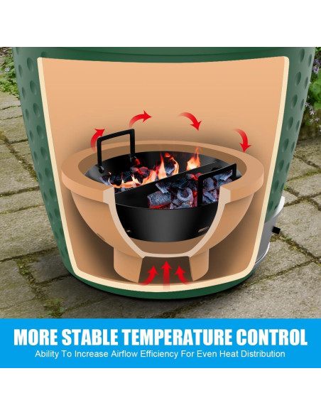 Cesta de Carbón 35.56 cm Outspark para Parrilla Big Green Egg