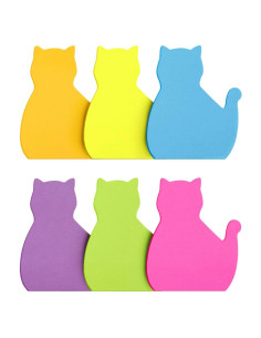 Notas Adhesivas en Forma de Gato SIMONA 6 Colores 75 Hojas
