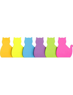 Notas Adhesivas en Forma de Gato SIMONA 6 Colores 75 Hojas 2