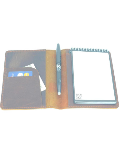 Cubierta de Cuero Genuino YIYUS para Cuadernos A7 Marrón