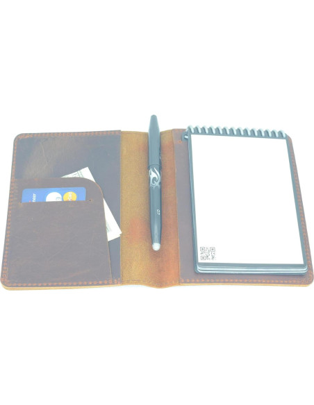 Cubierta de Cuero Genuino YIYUS para Cuadernos A7 Marrón