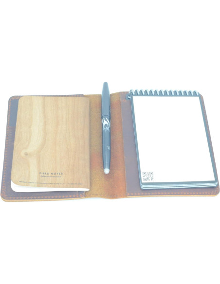 Cubierta de Cuero Genuino YIYUS para Cuadernos A7 Marrón