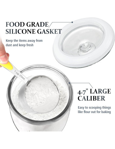 Tarro de Vidrio Folinstall 0.56 Galones Boca Ancha para Alimentos