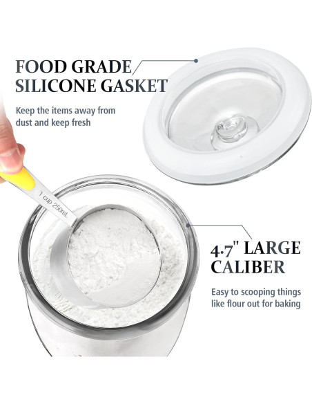 Tarro de Vidrio Folinstall 0.56 Galones Boca Ancha para Alimentos