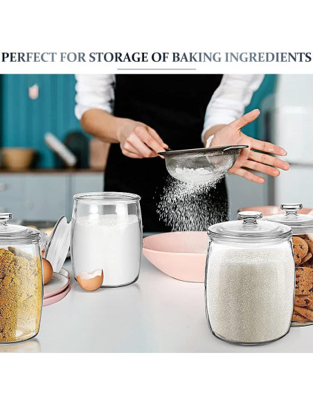 Tarro de Vidrio Folinstall 0.56 Galones Boca Ancha para Alimentos