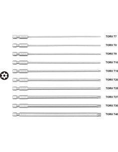Juego de 10 Puntas TORX Protorq 150mm Seguridad Acero S2 2
