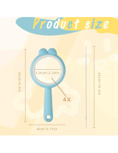 Lupa de Mano IRCHLYN 16 cm 4x Aumento para Niños - 3 Piezas 2