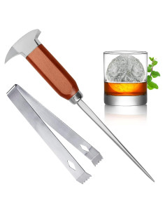 Juego de Pica Hielo y Pinzas SuproBarware Acero Inoxidable 22.86 cm