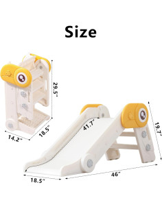 Tobogán Plegable para Niños TQUEG Blanco 5.8 kg 1-3 años 2