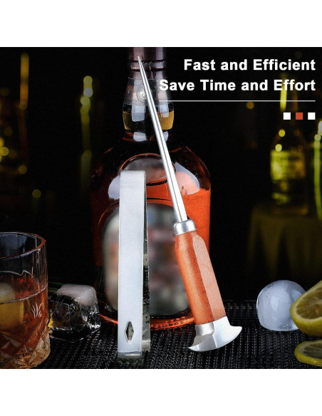 Juego de Pica Hielo y Pinzas SuproBarware Acero Inoxidable 22.86 cm