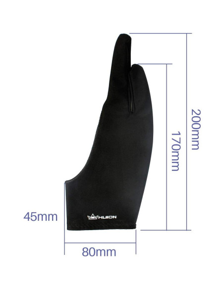 Guante Artista Huion Negro Talla Única para Dibujo