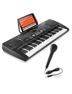 Teclado Digital Hamzer 61 Teclas con Micrófono y Etiquetas