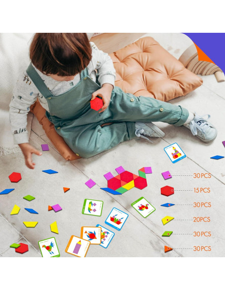 Juego de Bloques de Madera 155 Piezas SpriteGru para Niños