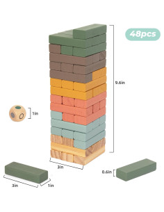 Juego de Bloques Apilables de Madera 48PCS Woodenfun 2