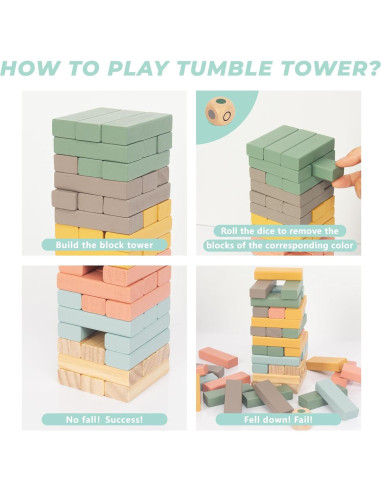 Juego de Bloques Apilables de Madera 48PCS Woodenfun