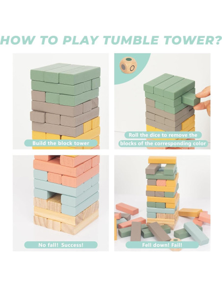 Juego de Bloques Apilables de Madera 48PCS Woodenfun