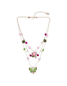 Collar en capas Betsey Johnson con mariposa verde 40-50 cm