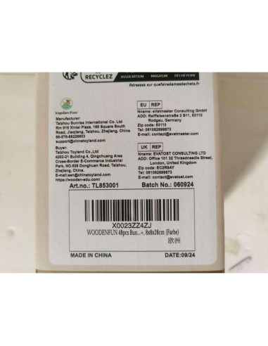 Juego de Bloques Apilables de Madera 48PCS Woodenfun