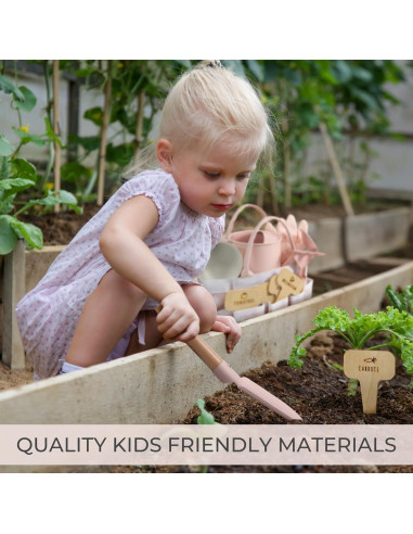 Conjunto de Jardinería para Niños ZICOTO Rosa - Herramientas Seguras