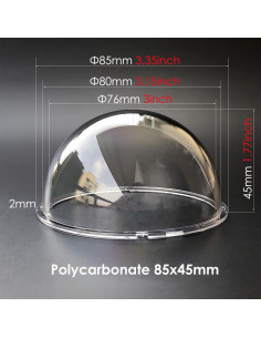 Cubierta de cúpula protectora 85x45mm UQISOVI para CCTV 2