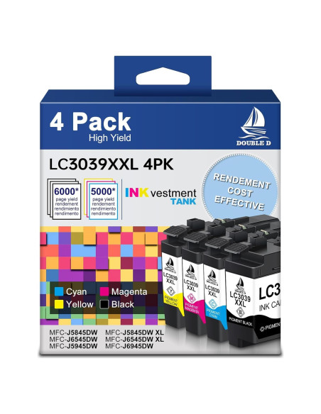 Cartuchos de tinta compatibles Brother LC3039XXL 4 Paquete Cartuchos de tinta compatibles Brother LC3039XXL 4 Paquete