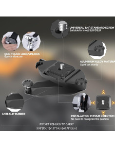 Clip de cámara para mochila Bebaimis B1, liberación rápida, negro 2