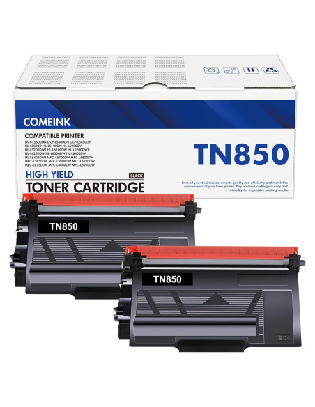 Cartucho de Tóner Negro Alto Rendimiento COMEINK TN-850 2-Pack