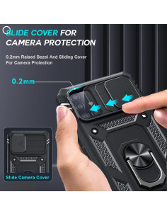 Funda LeYi para Samsung Galaxy A51 Negra con Soporte y 2 Protectores 2