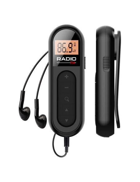 Radio FM Portátil Recargable Moliao MI03 con Clip - Negro