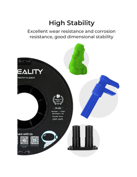 Filamento ABS Creality 1.75mm Negro 1kg para Impresora 3D