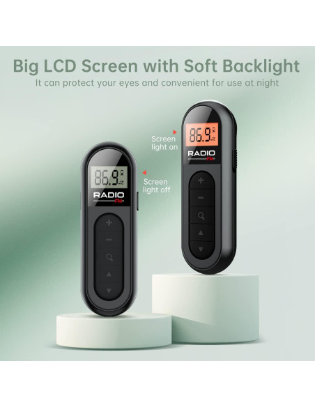 Radio FM Portátil Recargable Moliao MI03 con Clip - Negro