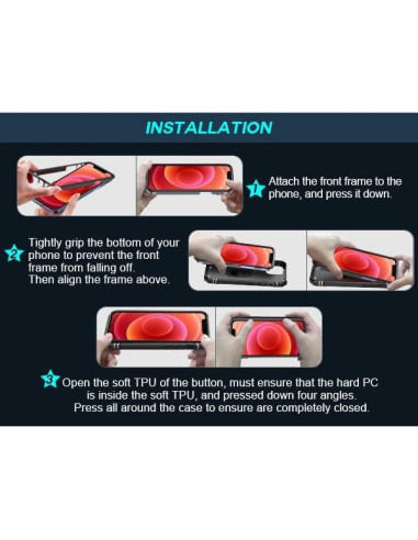 Funda LeYi para Samsung Galaxy A51 Negra con Soporte y 2 Protectores