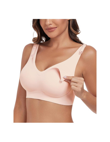 Sostén de Lactancia Inalámbrico Rosa Mediano para Mujeres