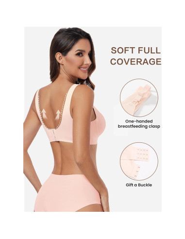 Sostén de Lactancia Inalámbrico Rosa Mediano para Mujeres