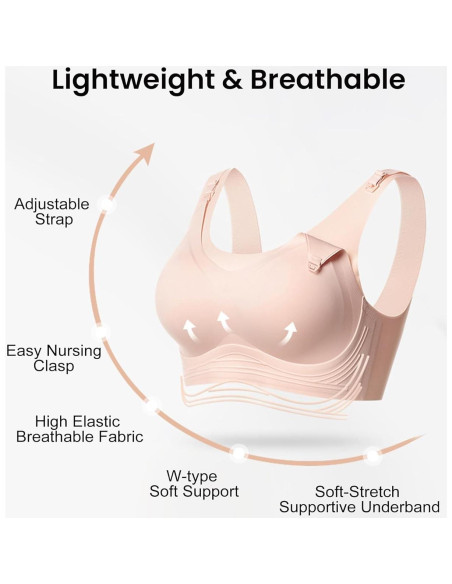 Sostén de Lactancia Inalámbrico Rosa Mediano para Mujeres