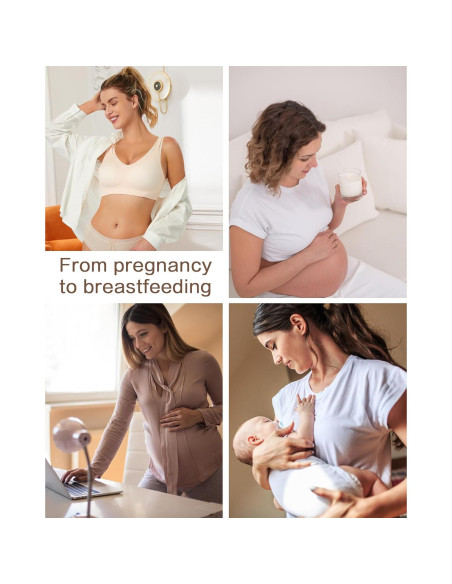 Sostén de Lactancia Inalámbrico Rosa Mediano para Mujeres