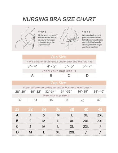 Sostén de Lactancia Inalámbrico Rosa Mediano para Mujeres