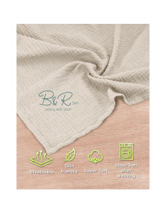 Cubierta de Lactancia Muselina Beige - Delantal Ajustable para Mamá 2