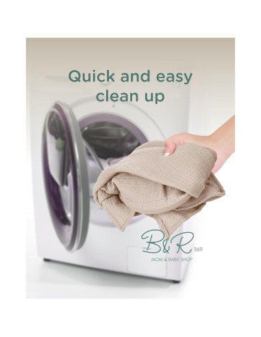 Cubierta de Lactancia Muselina Beige - Delantal Ajustable para Mamá